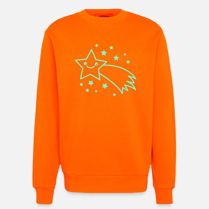 Smiling Star Comet - Sweatshirt - made by SPREAD - SUNSET ORANGE