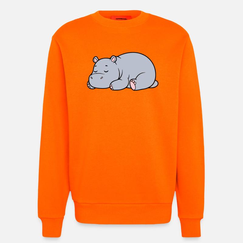 Schlafendes Nilpferd Müde Faul Vektor - Sweatshirt - made by SPREAD  - SUNSET ORANGE