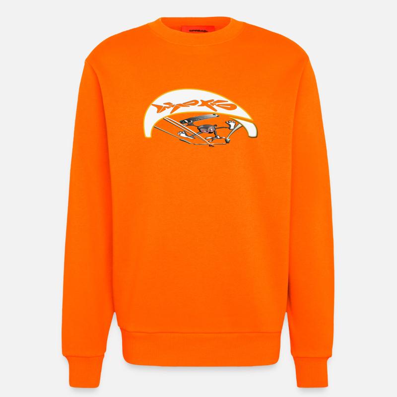Kiter actif avec trajectoire dynamique - Sweat bio décontracté fabriqué en UE - SUNSET ORANGE