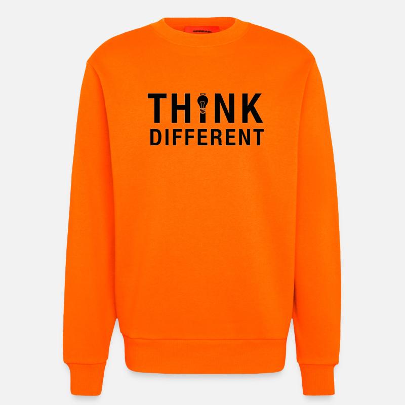 Creative Think Different Lightbulb Design - Sweatshirt - made by SPREAD  - SUNSET ORANGE