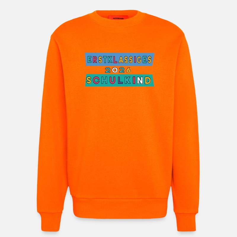 Erstklassiges Schulkind 2026 - Sweatshirt - made by SPREAD - SUNSET ORANGE