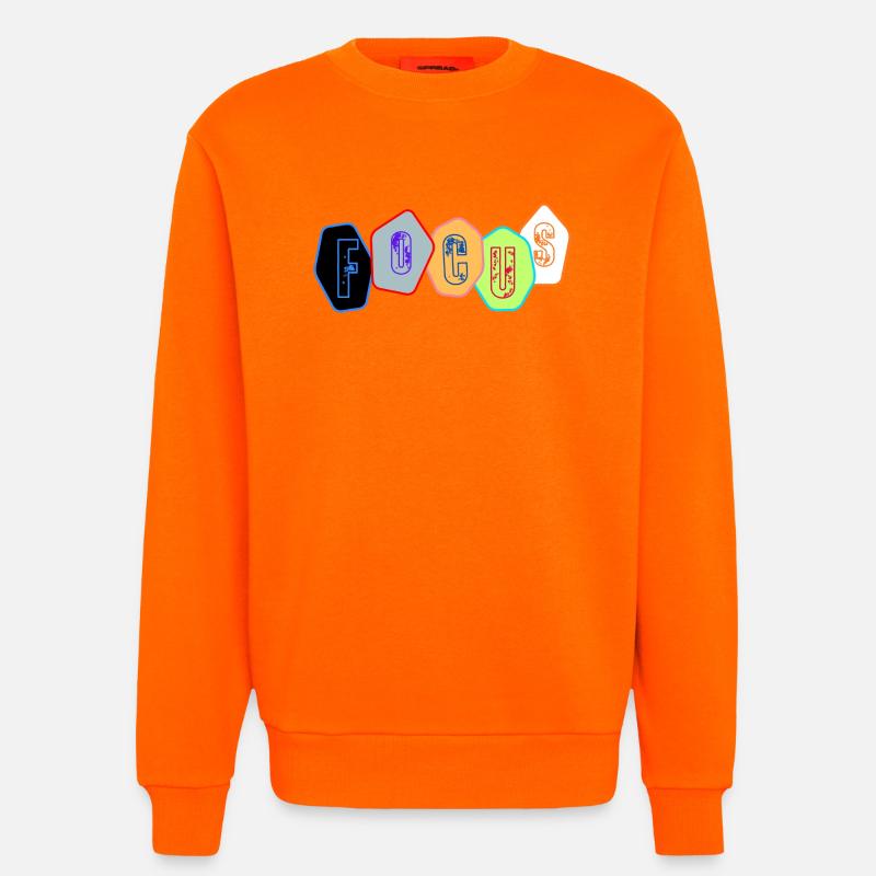 Focus in chrome blocks - Sweatshirt - made by SPREAD  - SUNSET ORANGE