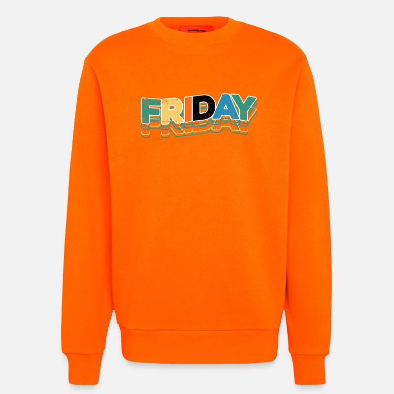 Friday Retro Stack Letters - Sweatshirt - made by SPREAD  - SUNSET ORANGE