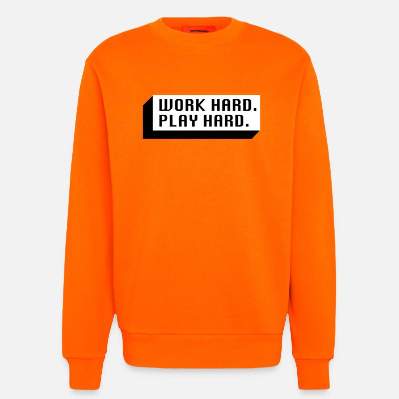Work Hard. Play Hard. (Schwarz) - Sweatshirt - made by SPREAD  - SUNSET ORANGE