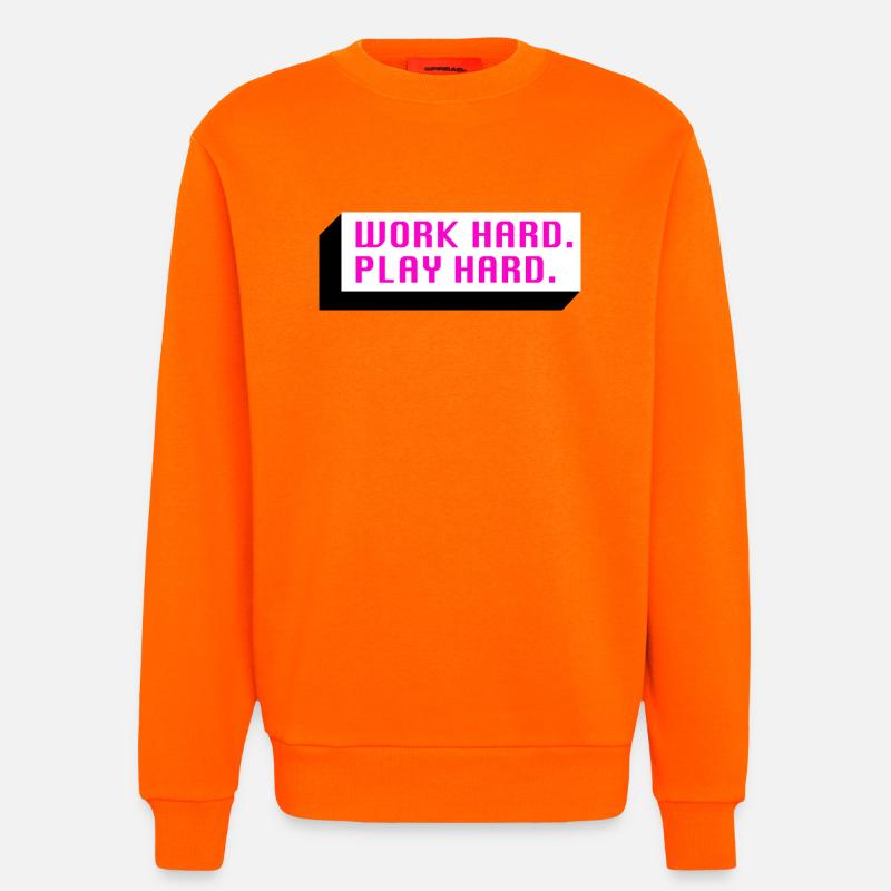 Work Hard. Play Hard. (Pink) - Sweatshirt - made by SPREAD  - SUNSET ORANGE