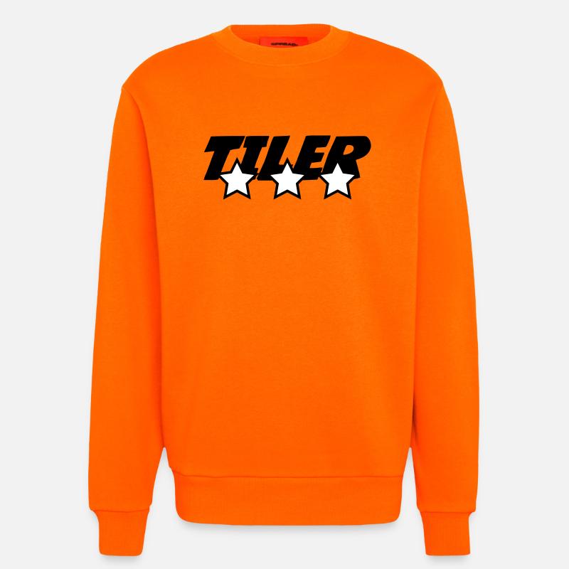 Tiler *** pro tile laying precision craft - Sweatshirt - made by SPREAD  - SUNSET ORANGE