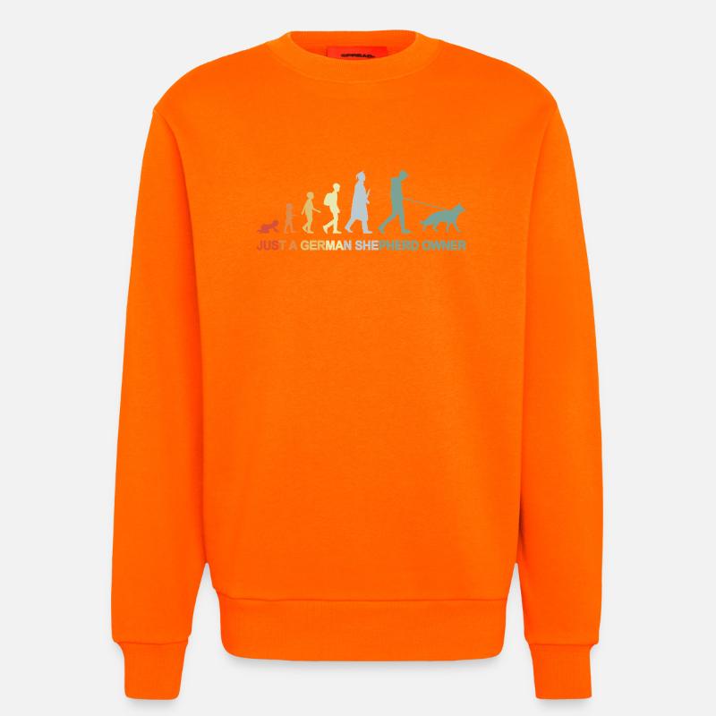 Evolution German Shepherd Owner - Sweatshirt - made by SPREAD  - SUNSET ORANGE