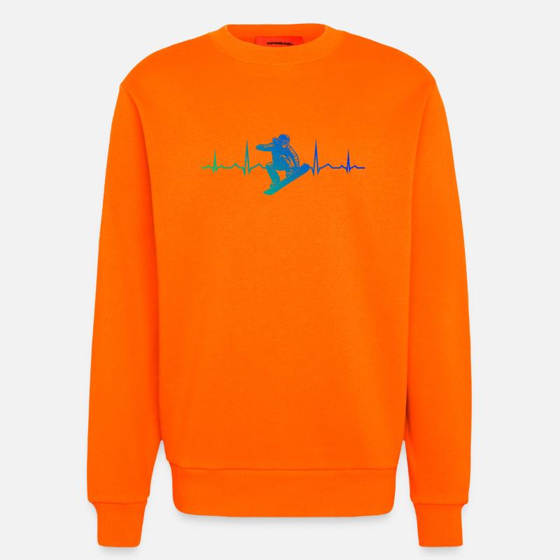 Conception compacte de snowboard pour snowboard - Sweat bio décontracté fabriqué en UE - SUNSET ORANGE