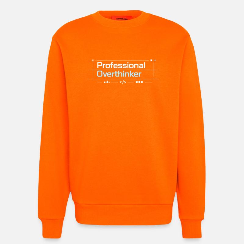 Professional OVERTHINKER tech - Sweatshirt - made by SPREAD  - SUNSET ORANGE