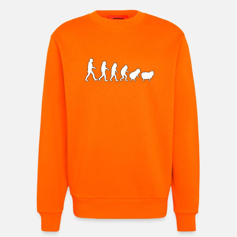 Evolution to Sheep: Herd Mindset - Sweatshirt - made by SPREAD  - SUNSET ORANGE