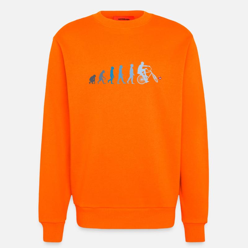 Cyclisme, Cyclball, Cyclisme en salle, Évolution - Sweat bio décontracté fabriqué en UE - SUNSET ORANGE