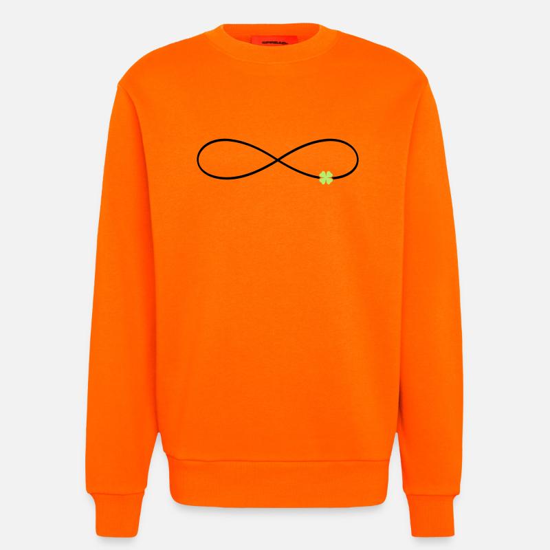 Unendlichkeitszeichen Glück Kleeblatt  - Sweatshirt - made by SPREAD  - SUNSET ORANGE