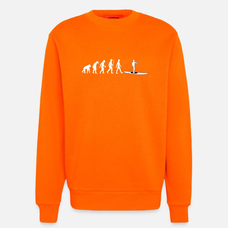 Evolution to Stand-Up Paddleboard - Sweatshirt - made by SPREAD  - SUNSET ORANGE