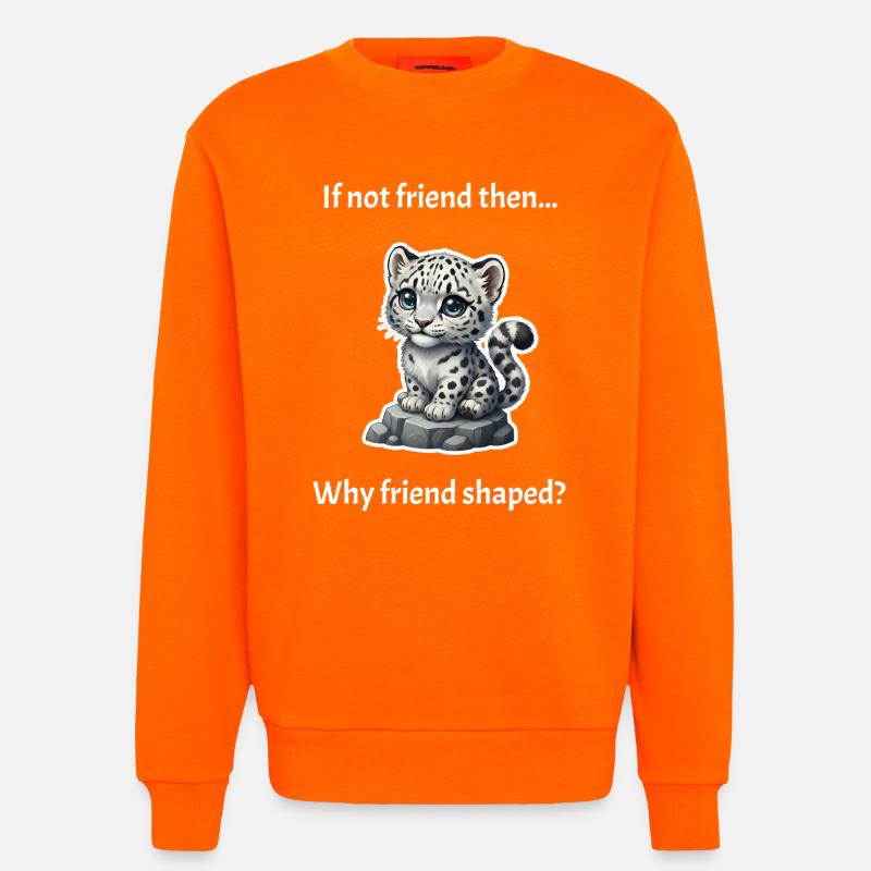 Schneeleopard in Freundschaftsform - Sweatshirt - made by SPREAD - SUNSET ORANGE
