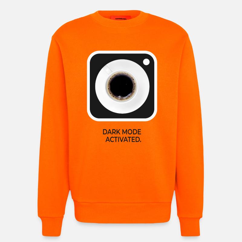 Dark Mode Activated Kaffee Nerd Spruch - Sweatshirt - made by SPREAD - SUNSET ORANGE