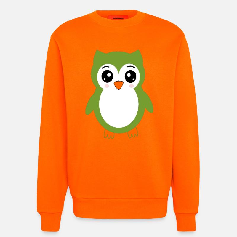 Eule grüne Eule - Sweatshirt - made by SPREAD  - SUNSET ORANGE