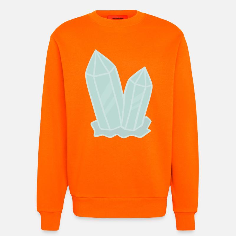 Illustration de géode d’amas de cristal - Sweat bio décontracté fabriqué en UE - SUNSET ORANGE