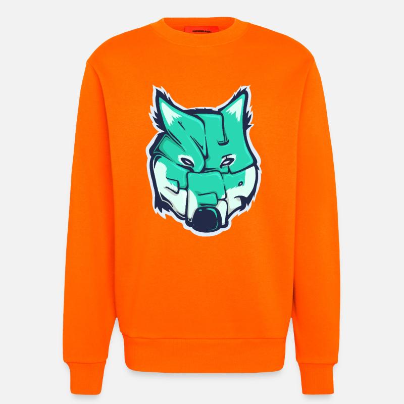 Wolf-Sheep, a drawn word - Sweatshirt - made by SPREAD  - SUNSET ORANGE