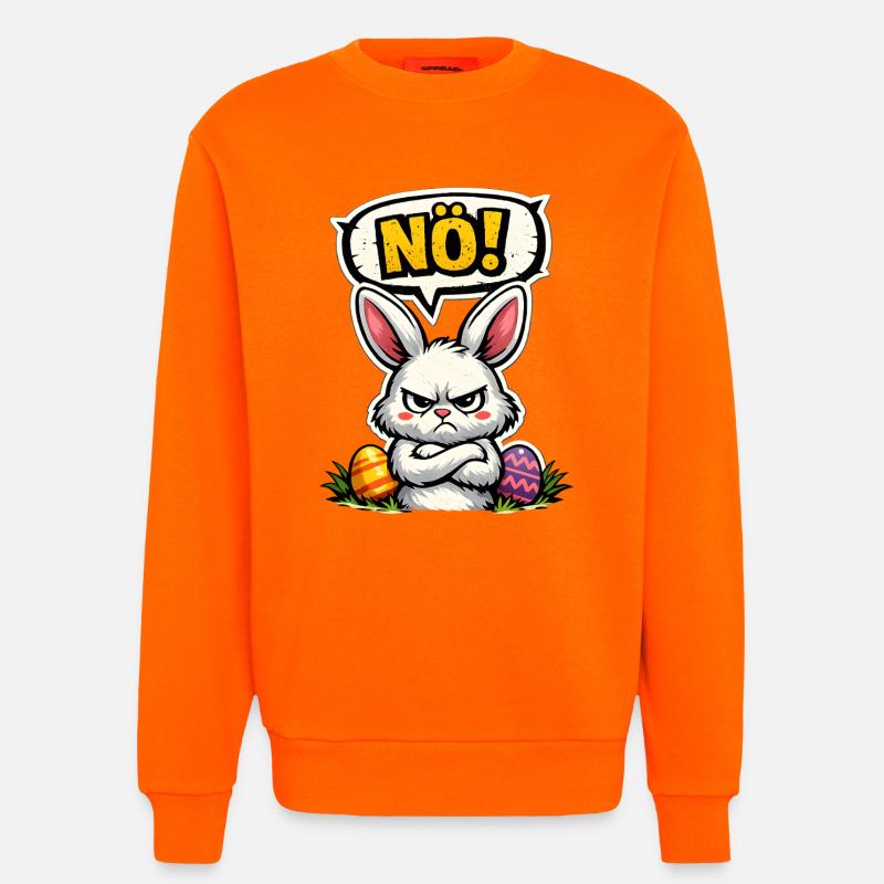 NÖ Hase Comic Ostern Geschenk - Sweatshirt - made by SPREAD - SUNSET ORANGE
