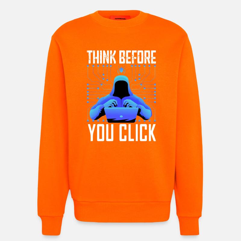 Hacker-Hacker-Hacker-Programmierer Linux Cybersicherheitsdaten - Sweatshirt - made by SPREAD  - SUNSET ORANGE