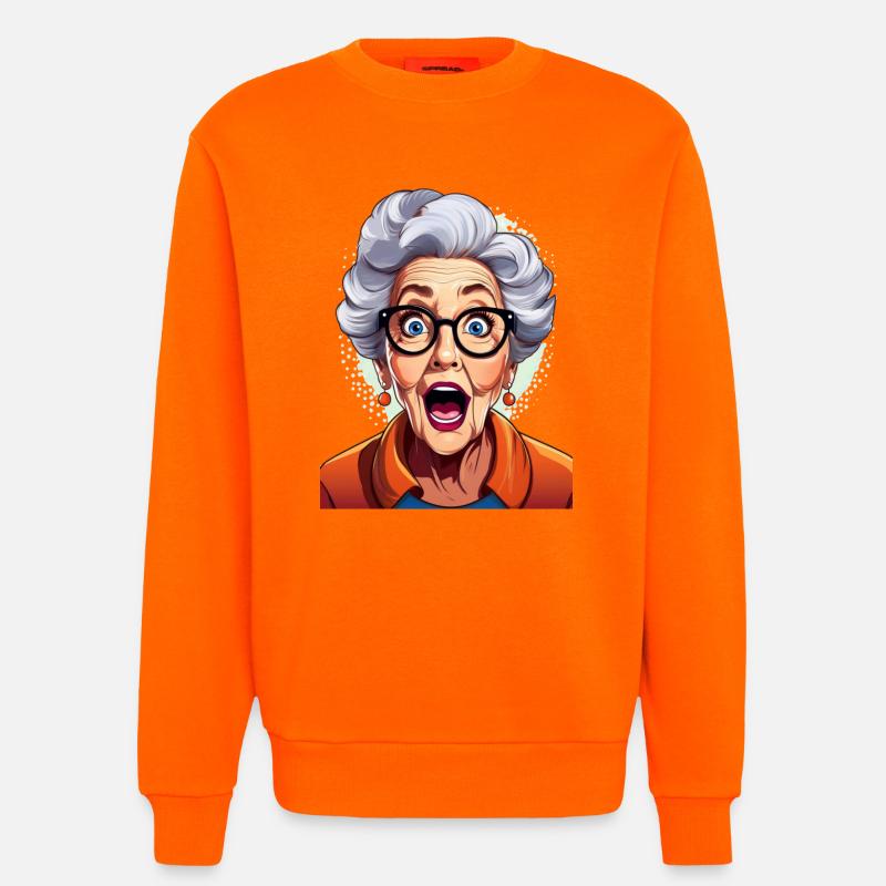 Erstaunte Großmutter - Sweatshirt - made by SPREAD  - SUNSET ORANGE