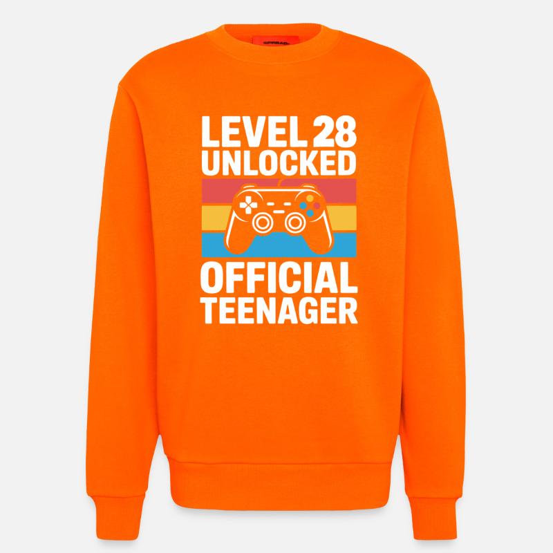 Level 28 Freigeschaltetes Tee-Tee - Sweatshirt - made by SPREAD  - SUNSET ORANGE