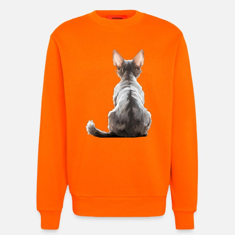 Devon Rex Katze - Sweatshirt - made by SPREAD  - SUNSET ORANGE