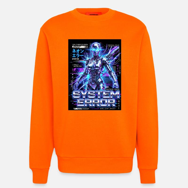 System Error Neon Cyborg - Sweatshirt - made by SPREAD  - SUNSET ORANGE