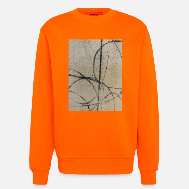 Art abstrait sur pull - Sweat bio décontracté fabriqué en UE - SUNSET ORANGE