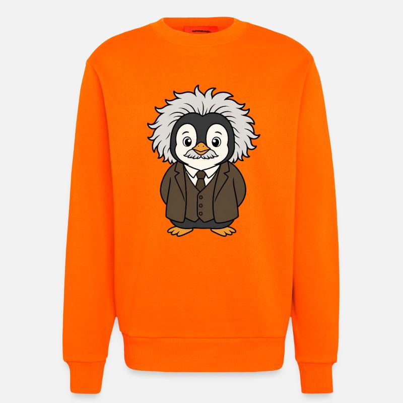 Professeur de sciences physicien Pingouin drôle - Sweat bio décontracté fabriqué en UE - SUNSET ORANGE