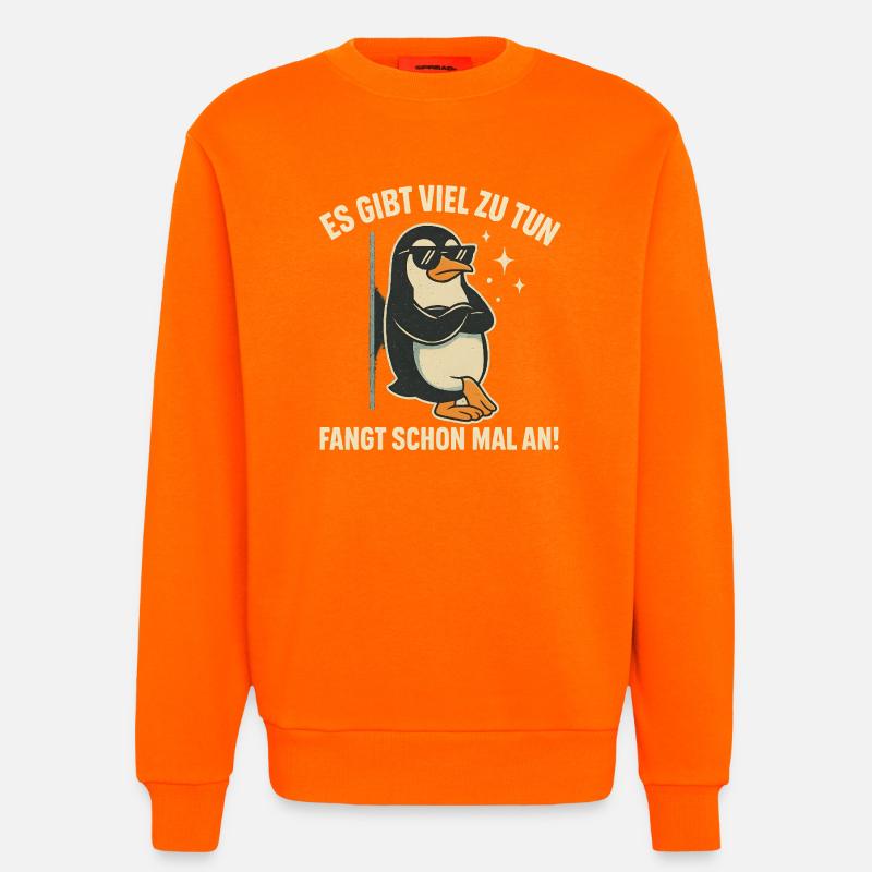 Pinguin mit Sonnenbrille Statement - Sweatshirt - made by SPREAD - SUNSET ORANGE