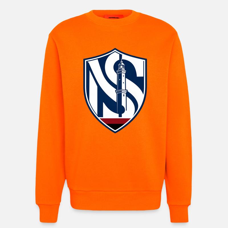 Phare dans la nuit - Sweat bio décontracté fabriqué en UE - SUNSET ORANGE