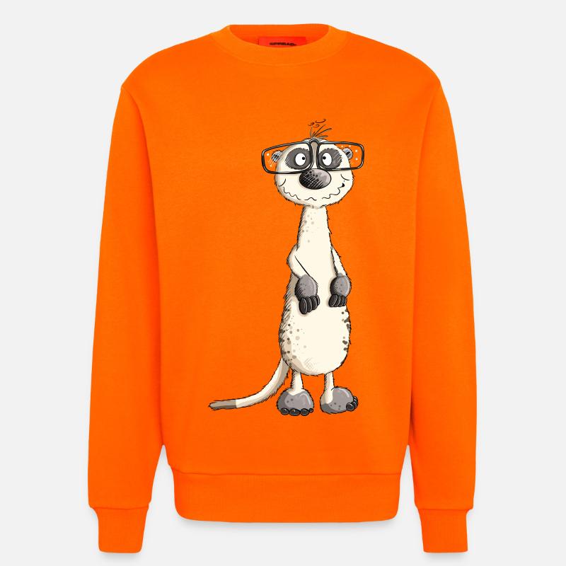 Lustiges Nerdmännchen Erdmännchen I Nerd - Sweatshirt - made by SPREAD  - SUNSET ORANGE