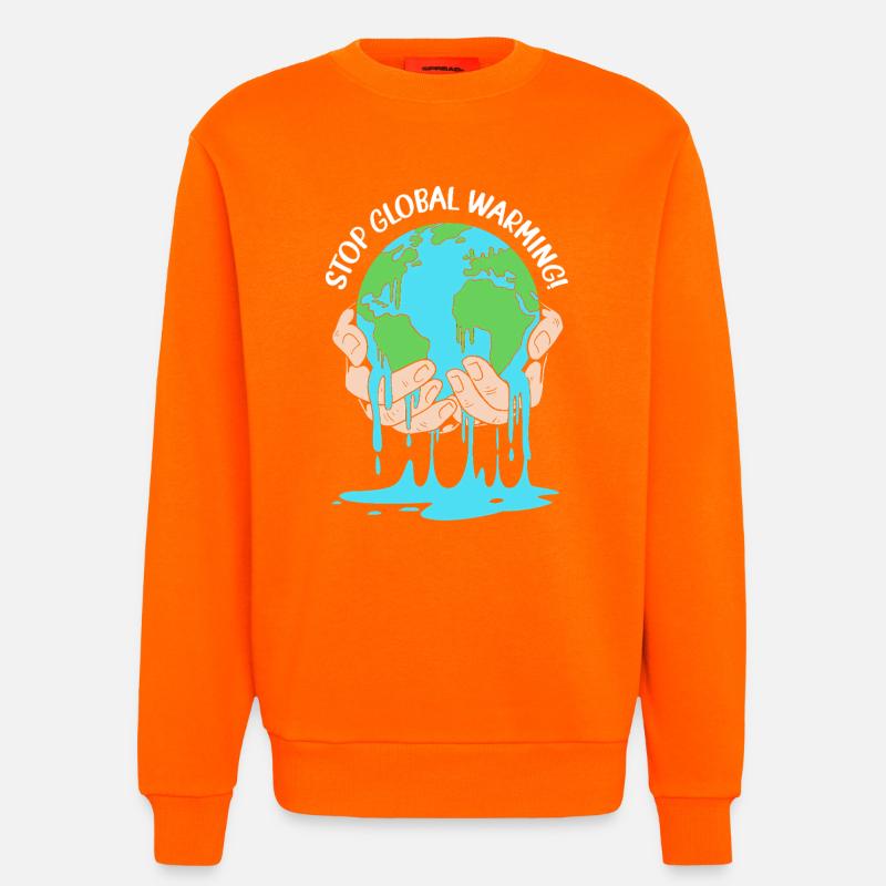 Climate change Environment Environmental protection - Sweatshirt - made by SPREAD - SUNSET ORANGE
