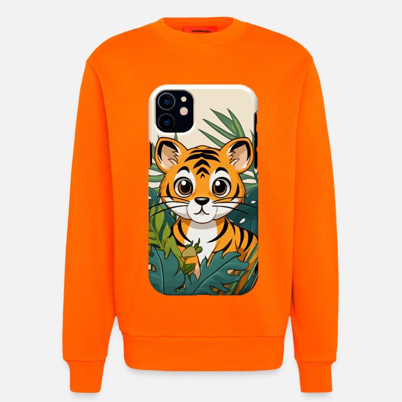 Tigerjunge im Dschungel - Sweatshirt - made by SPREAD - SUNSET ORANGE