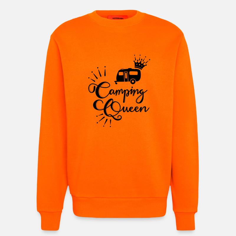 Camping Queen Caravane - Sweat bio décontracté fabriqué en UE - SUNSET ORANGE