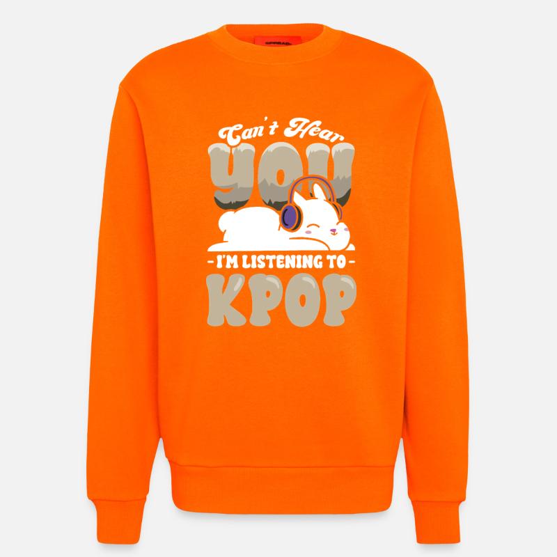 Kpop Hase mit Kopfhörern - Sweatshirt - made by SPREAD - SUNSET ORANGE