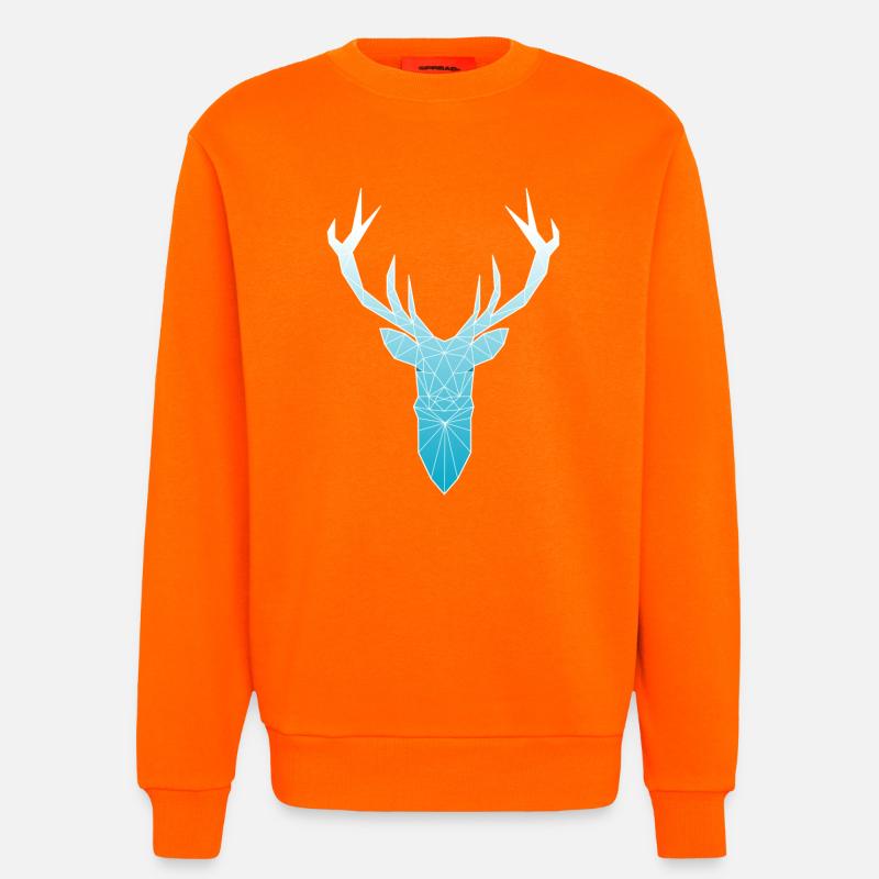 Hirschkopf im Triangel-Design (hellblau) - Sweatshirt - made by SPREAD  - SUNSET ORANGE