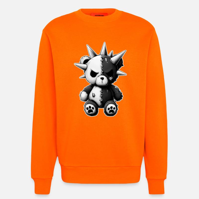 Split Skull Plüschbär Punk - Sweatshirt - made by SPREAD - SUNSET ORANGE