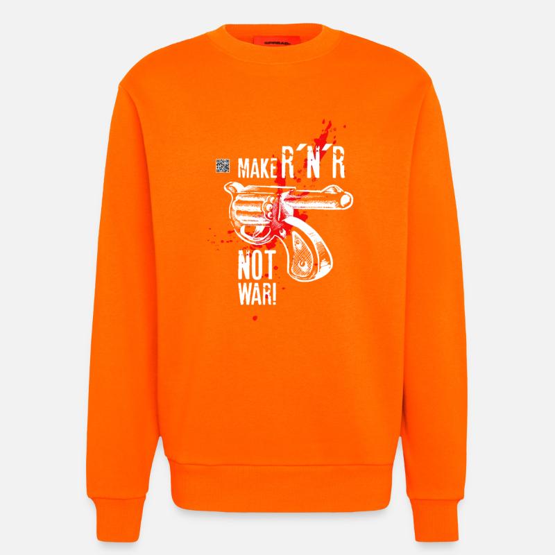Make Rock´n´Roll Not War "Selfvolver-Version - Sweatshirt - made by SPREAD  - SUNSET ORANGE