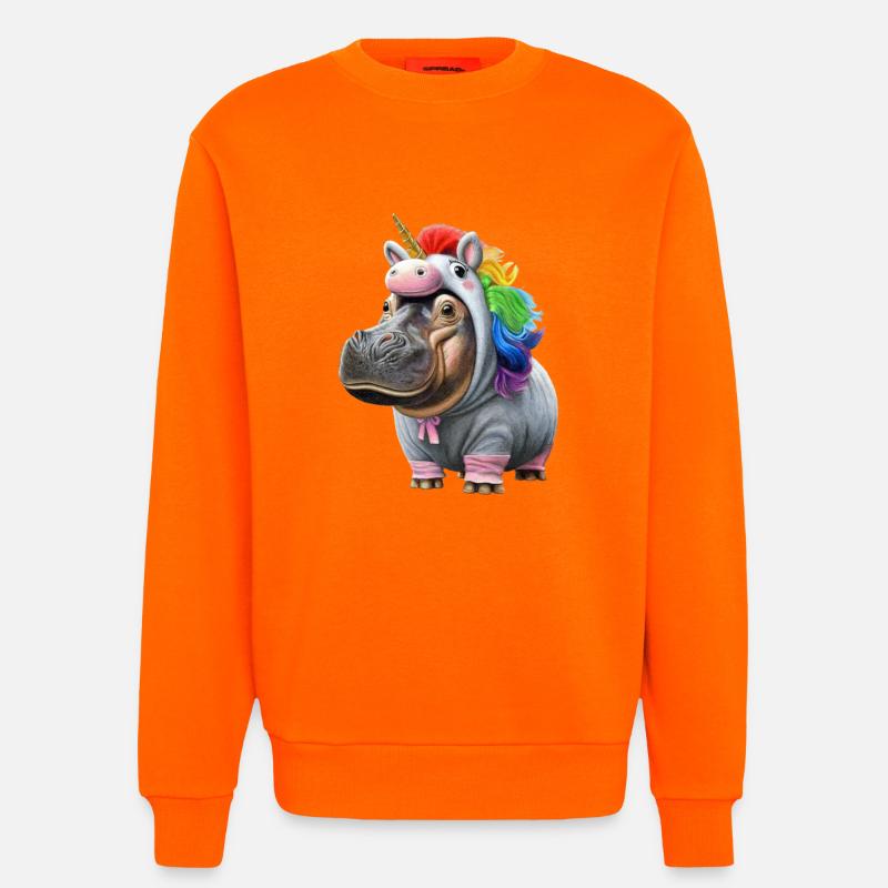 Nilpferd Einhorn - Sweatshirt - made by SPREAD  - SUNSET ORANGE