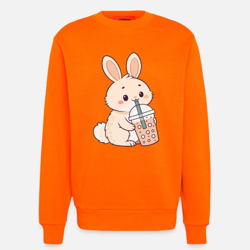 Rabbit Bubble Tea Süßigkeit - Sweatshirt - made by SPREAD  - SUNSET ORANGE
