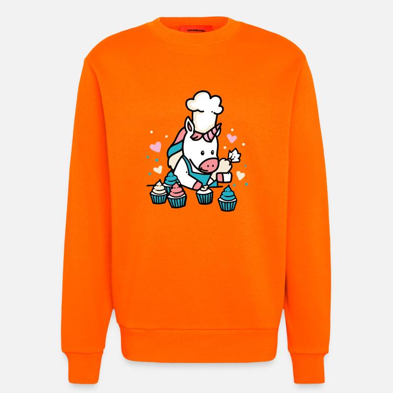 Bäcker Einhorn - Sweatshirt - made by SPREAD  - SUNSET ORANGE