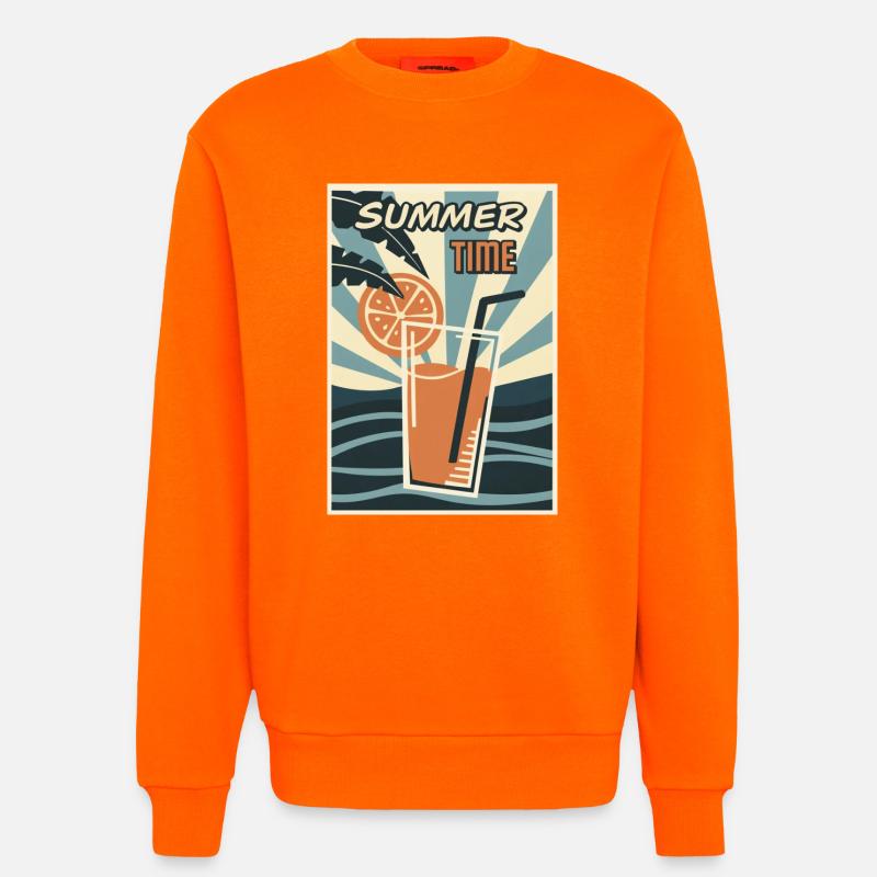 Sommerzeit Orange Drink Retro - Sweatshirt - made by SPREAD - SUNSET ORANGE