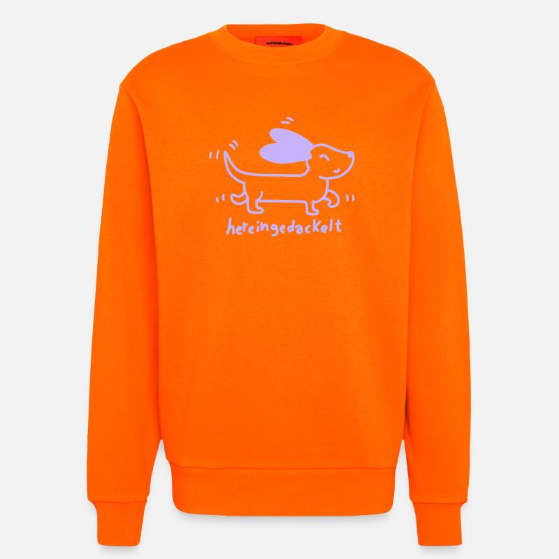 Dackel – Hereingedackt - Sweatshirt - made by SPREAD  - SUNSET ORANGE
