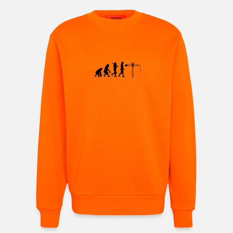 Crane operator Evolution black - Sweatshirt - made by SPREAD  - SUNSET ORANGE