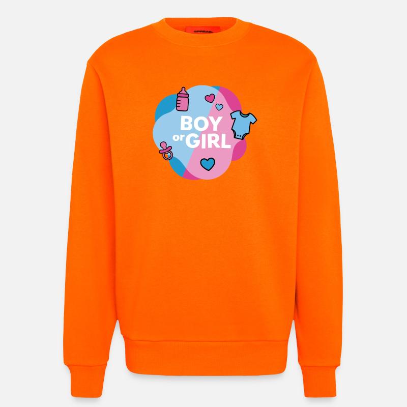 Geschlecht enthüllen Junge oder Mädchen - Sweatshirt - made by SPREAD  - SUNSET ORANGE
