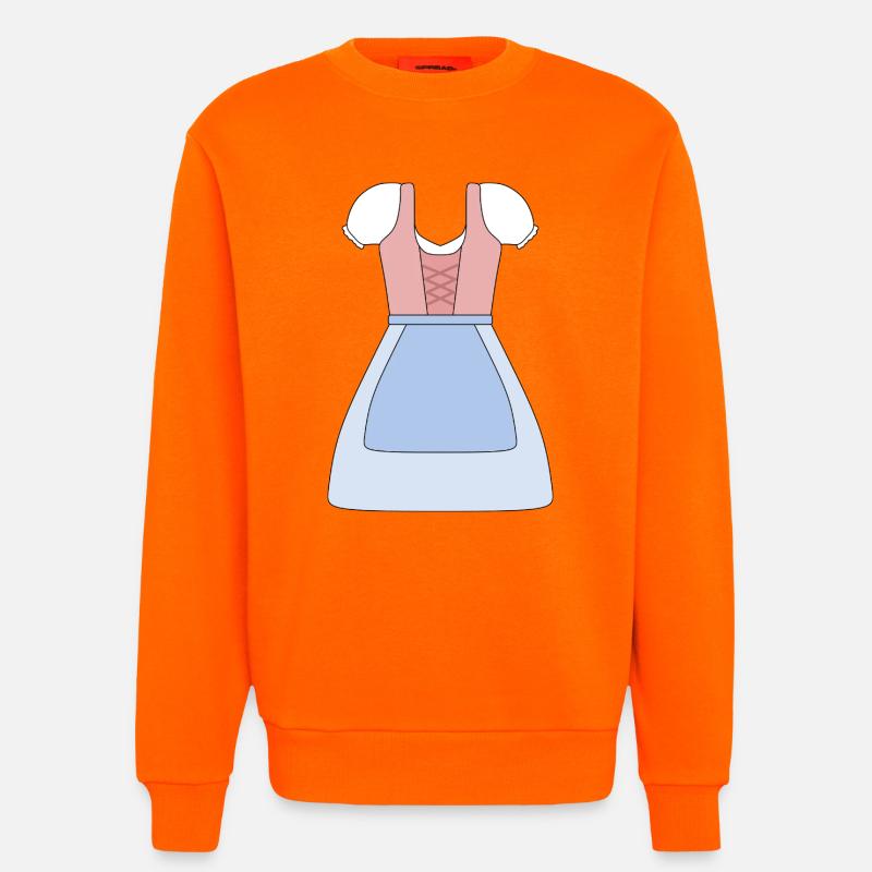 Conception de robe bavaroise traditionnelle Dirndl - Sweat bio décontracté fabriqué en UE - SUNSET ORANGE