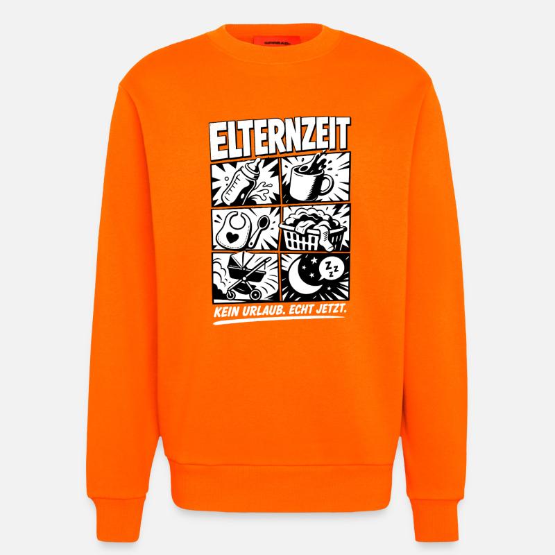 Elternzeit Comic Symbole - Sweatshirt - made by SPREAD  - SUNSET ORANGE