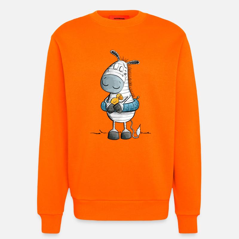 Zebra Summer Beach Float - Sweatshirt - made by SPREAD  - SUNSET ORANGE